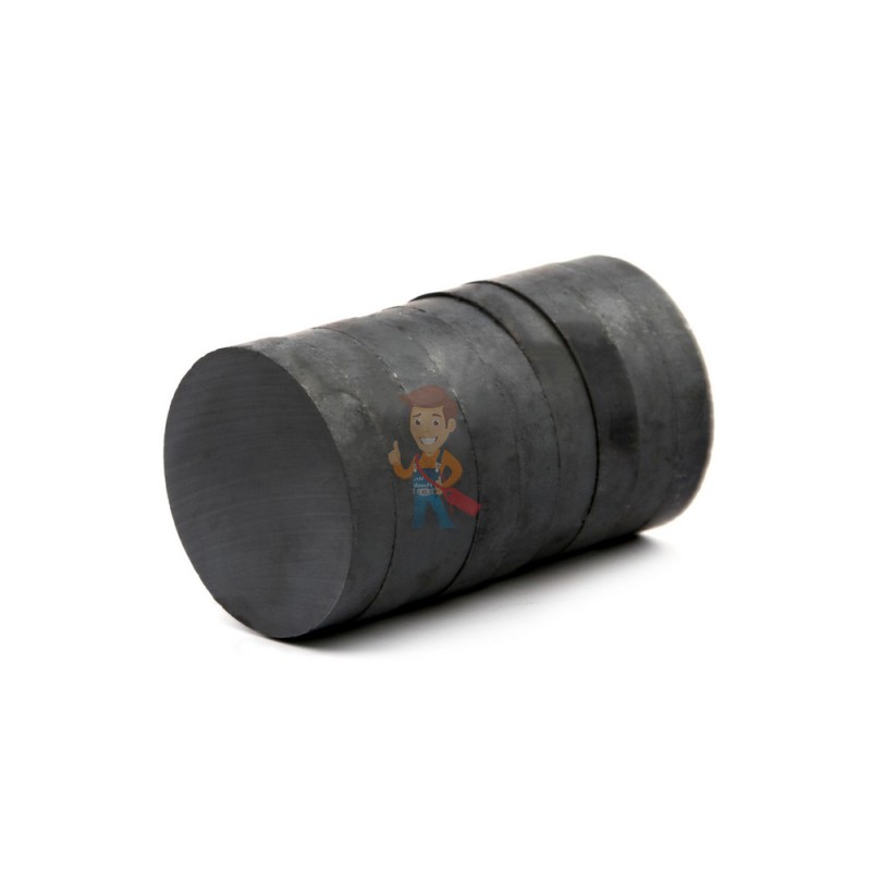 Ферритовый магнит диск 40х7.5 мм, 2 шт, Forceberg - фото 3