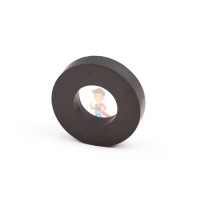 Ферритовый магнит диск 20х3 мм с клеевым слоем - Ферритовый магнит кольцо 45х22х9 мм