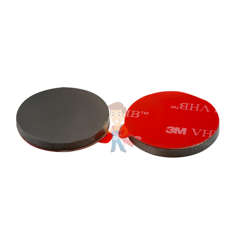 Ферритовый магнит диск 30х3 мм с клеевым слоем, 4 шт, Forceberg - фото 3