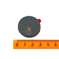 Ферритовый магнит диск 14х3 мм с клеевым слоем - Ферритовый магнит диск 30х3 мм с клеевым слоем, 4 шт, Forceberg