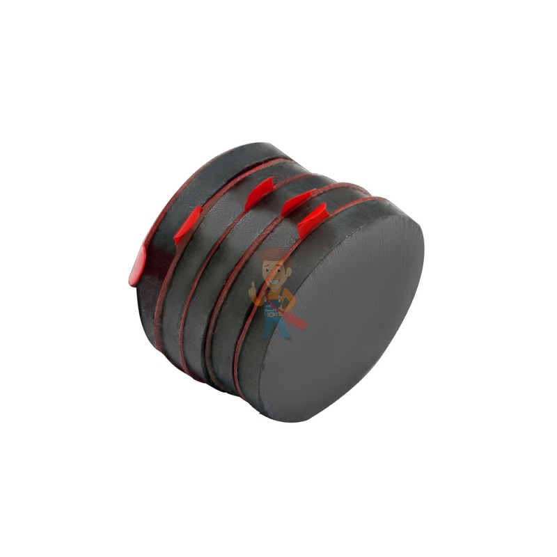Ферритовый магнит диск 25х3 мм с клеевым слоем, 4 шт, Forceberg - фото 4