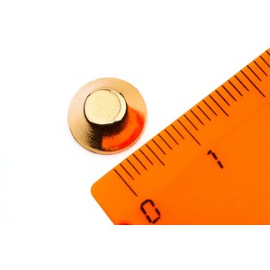 Неодимовый магнит конус 10/5х4 мм, золотой