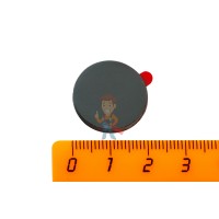 Ферритовый магнит диск 15х3 мм, Y35 - Ферритовый магнит диск 20х3 мм с клеевым слоем, 10 шт, Forceberg