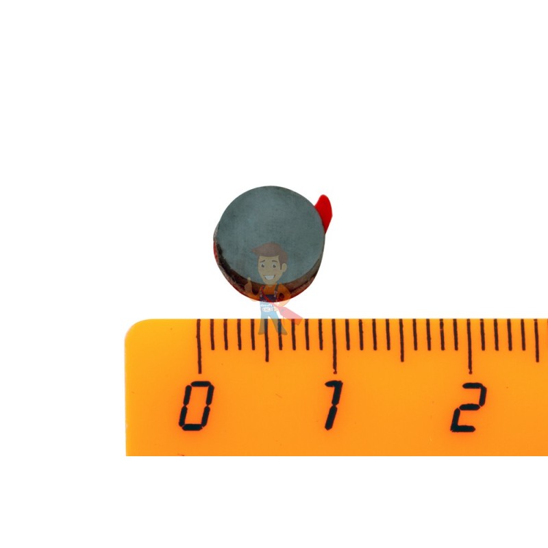 Ферритовый магнит диск 8х2 мм с клеевым слоем - фото 1