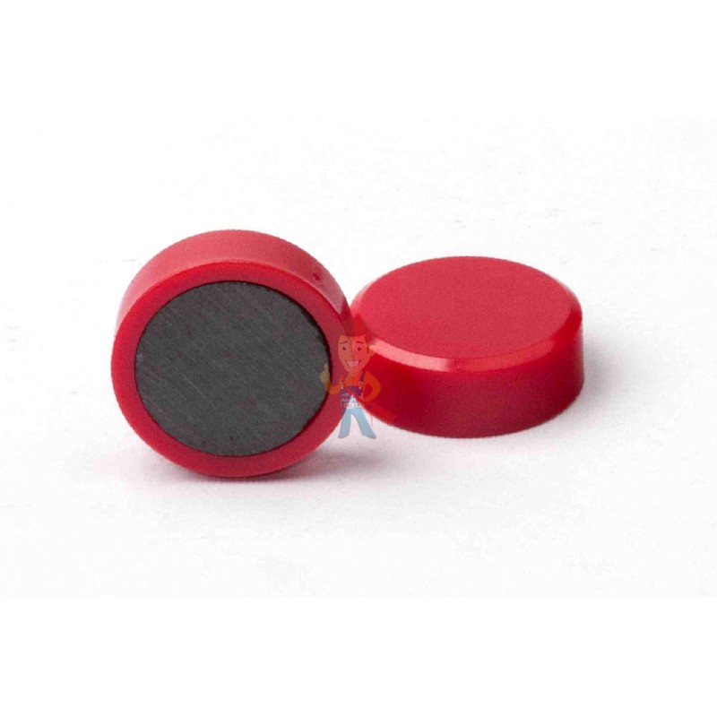 Магнит для магнитной доски FORCEBERG 20 мм, красный, 10шт. - фото 1